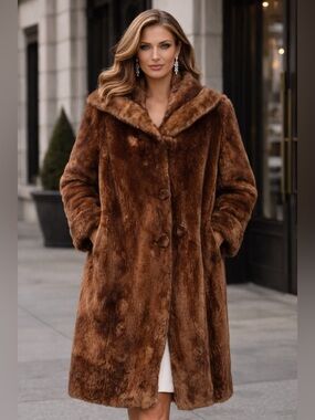 Real Fur Luxurious Vintage Fur Coat – Classic & Elegant